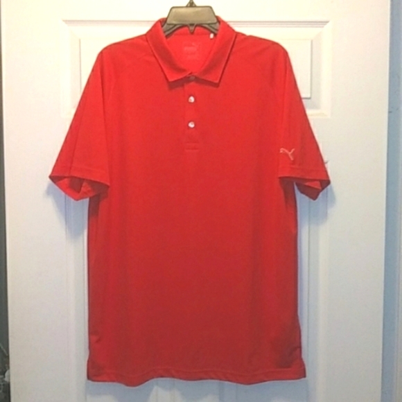 Puma Other - Puma Golf Mens Red 1/2 Button Short Sleeve Golf Shirt SZ Large New NWOT